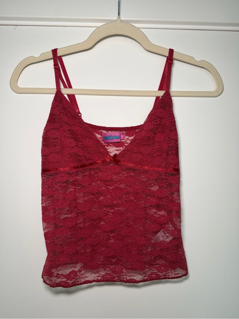 Edikted Red Lace Cami Tank